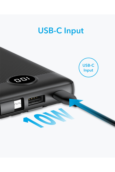 NO BRAND Veger Powerbank 10000 mAh cu cabluri integrate Micro USB/Tip C/Light...