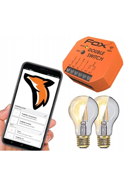 F&F DİZAYN Releu Wi-Fi 2 canale 230V întrerupător dublu FOX