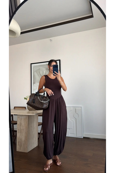 RosePearl Women's Crew Neck Wide Leg Jumpsuit