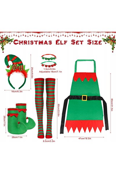 NO BRAND COSTUM DE ELF PENTRU FEMEI – SET COMPLET DE SĂRBĂTORI PENTRU PETRECE...