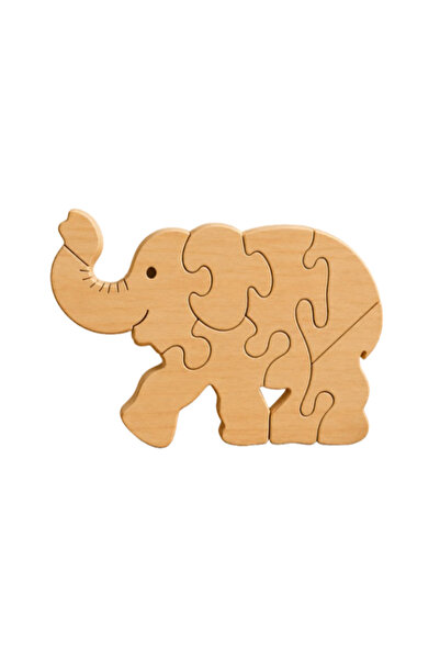 Gabcom Puzzle din Lemn – Elefant5 | Puzzle Montessori Educativ | 5 Piese | 14...