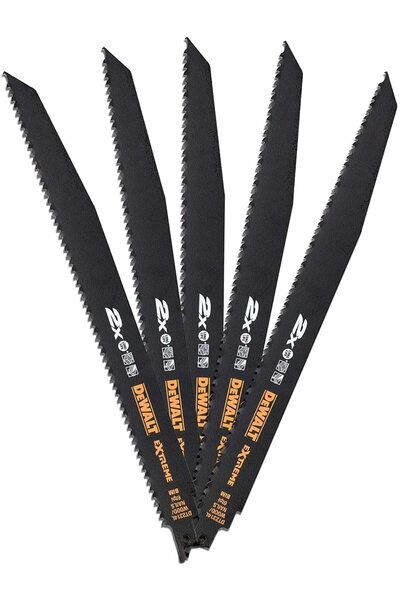 Dewalt Lamă de ferăstrău sabie pentru tăiat lemn cu cuie, 305mm, 5 bucăți