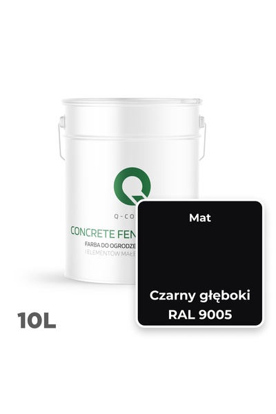 NO BRAND Vopsea pentru garduri din beton, culoare negru intens RAL 9005, 10L