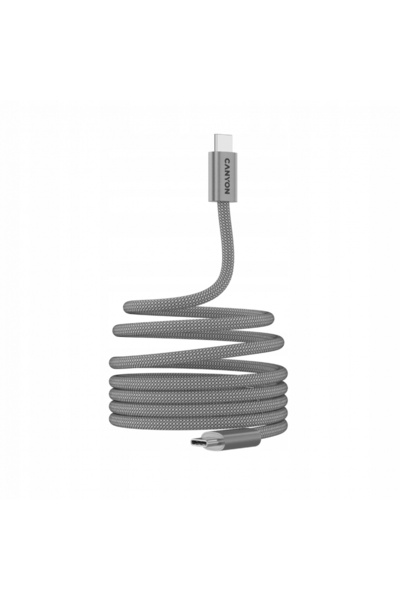 NO BRAND Cablu USB CANYON OnWire 60MG C C 60W cu armătură, 1m, Gri