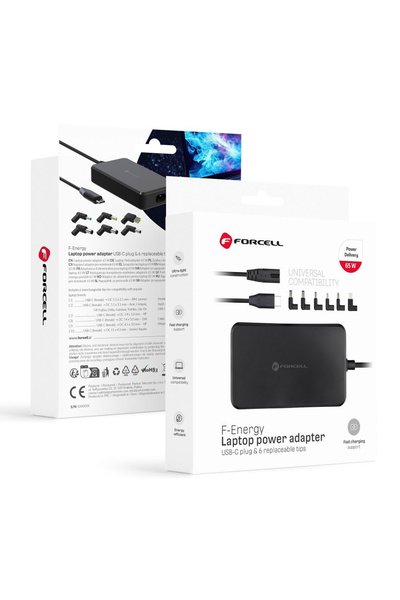 NO BRAND Forcell USB-C PD 65W 1.8m adaptor de alimentare pentru laptop cu vâr...