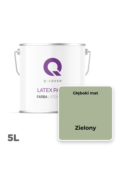 NO BRAND Vopsea latex pentru pereți, mat intens, 5L, culoare verde, H2143, pr...