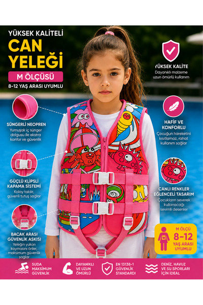 LRS STORE Children's Life Jacket Size m 8-12 Years |   Sponge Neoprene Swimmi...