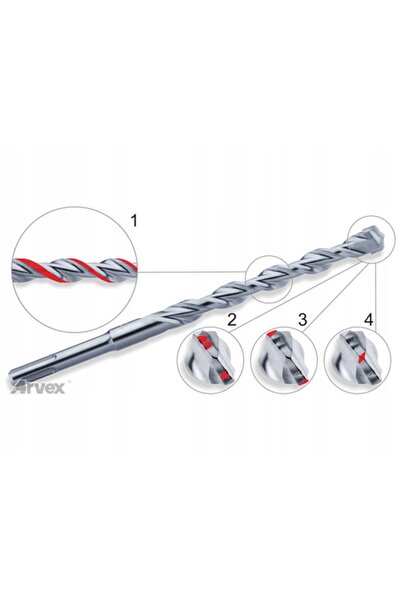 NO BRAND Burghiu pentru beton 14x450 mm SDS-PLUS tip impact widi Arvex Fabric...