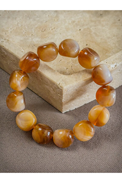 Dore Collection Chalcedony Natural Stone Balance Bracelet Amorphous Rock Cut