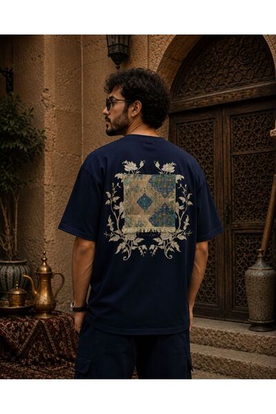 ZAVIXO Unisex Oversize Ethnic Pattern Printed Premium Cotton T-Shirt – Vintag...