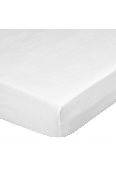 Eurofirany Cearșaf alb NOVA3 100x200 +25cm din bumbac satinat cu elastic