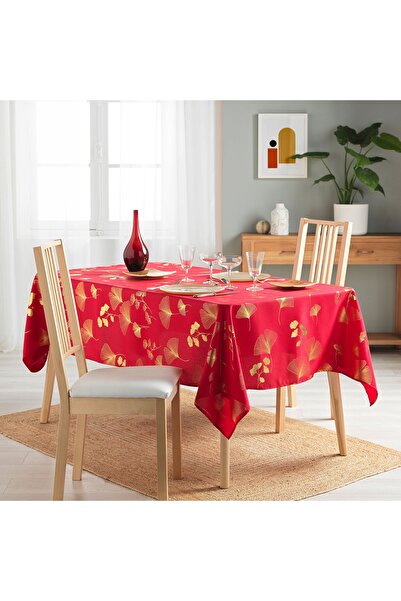 Douceur D'INTERIEUR FAȚĂ DE MASĂ DIN POLIESTER AURIE DELICATĂ 150X240 CM ROȘU