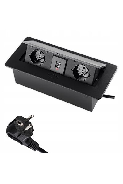 Spacetronik Priză pentru mobilier cu încărcător USB dublu încastrată în blat
