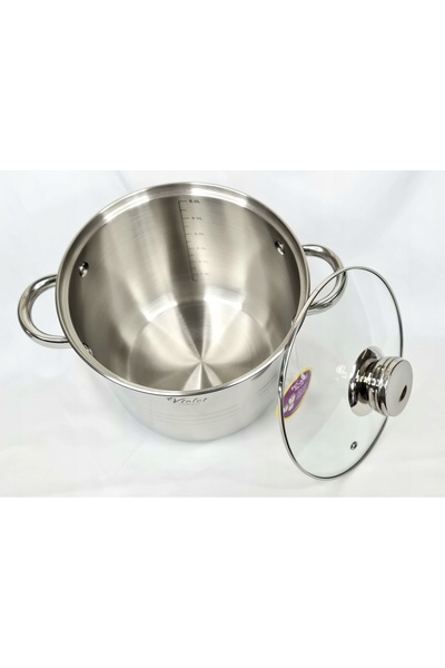 NO BRAND SET VASE DE GĂTIT 6 PIESE MDL205 COMPLET DIN INOX PENTRU INDUCȚIE ȘI...