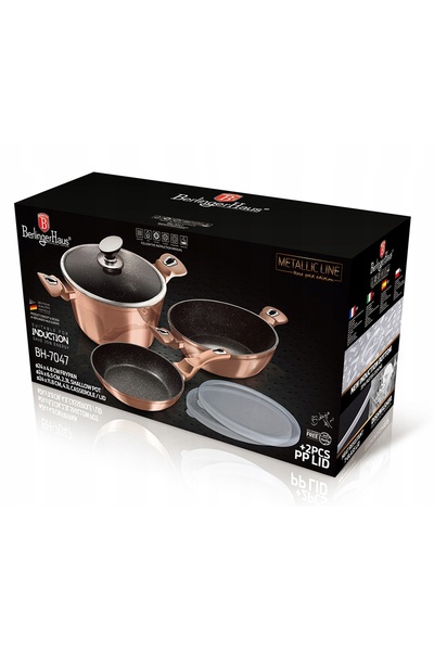 Berlinger Haus SET COMPLET 6EL. Set de vase de gătit, tigaie wok, pentru indu...