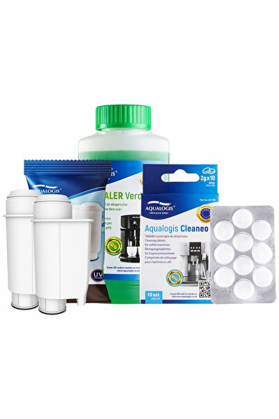 Aqualogis Tablete + Detartrant 250ml + 2x Filtru Pentru Aparat de Cafea Gaggi...