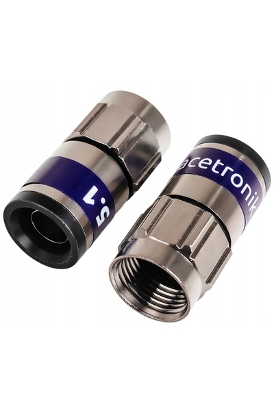 Spacetronik 50x Conector autocompresibil de tip F, autocuprinzător, RG6 5.1, ...