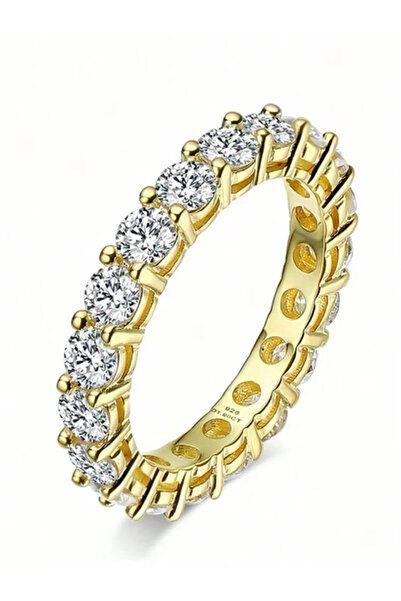 Choice21 6 Gold 925 Sterling Silver Simplicity Classic Zircon Single Row Ring...