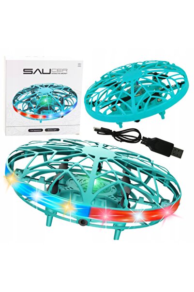 NO BRAND Mini-dronă zburătoare tip UFO, spinner, cu LED-uri luminoase, elicop...