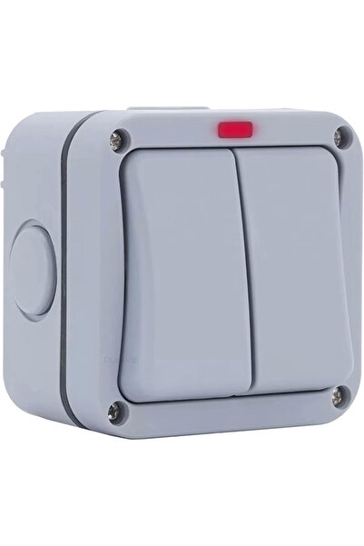 Duravel 2-Gang 2-Way IP65 Weatherproof Electrical Junction Box with LED Indic...