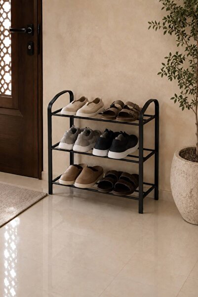 Generic All Metal Black Shoe Organizer (3 Shelves) with Carry Handle Vertical...