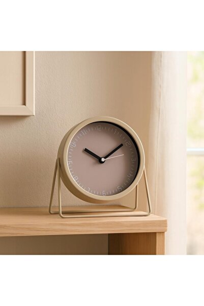 Segnale CEAS DE BIROU METALIC Ø 19 CM, FABRICAT DIN METAL, ÎN CULOAREA TAUPE