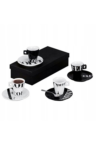 zeller Set pentru servirea cafelei espresso, 60 ml x 4 căni