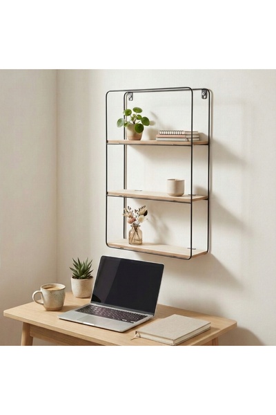 Home Styling Collection POLIȚĂ DE PERETE DIN MDF 30 X 10 X 50 CM BRONZ PENTRU...