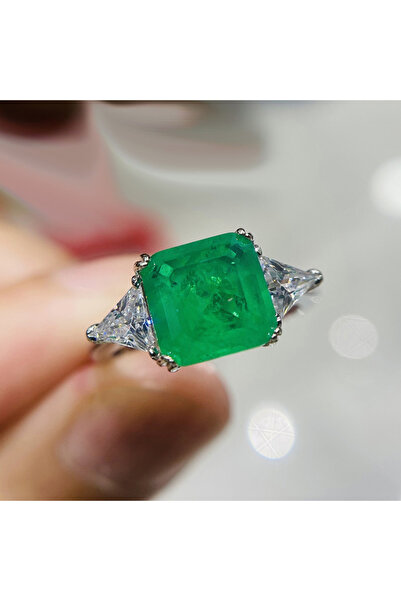 Choice24 5 green 925 Sterling Silver Paraiba Emerald Tourmaline Gemstone Ring...