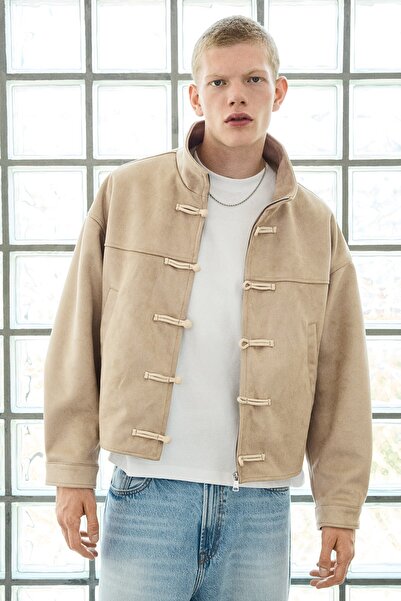 Bershka Süet efektli süslü düğmeli ceket