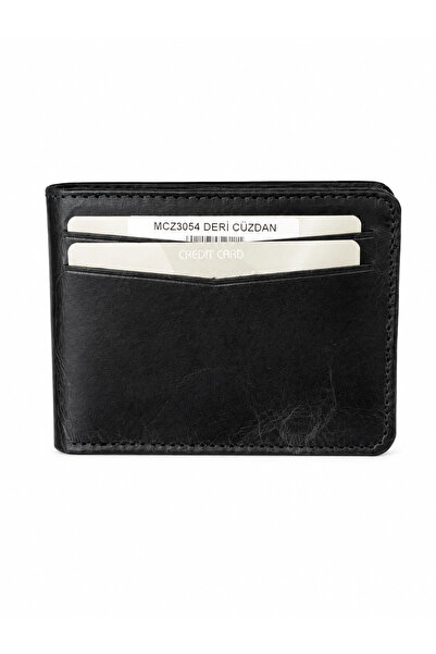 MASSARELLI Genuine Leather Horizontal Anthracite Grazy Men's Wallet with Gift...