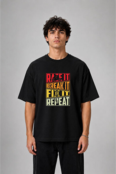 cesita Ride Motorcycle Printed Cotton Black T-Shirt T-Shirt