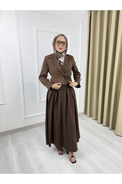 Sovel 41337 Tie-Dye Detailed Jacket and Skirt Set – Modern and Elegant Islami...