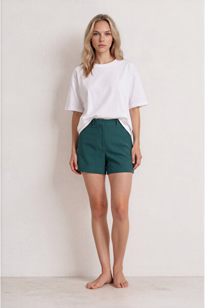 sevindi Women's High Waist Shorts Skirt with Side Pockets Woven Tongue Fabric...