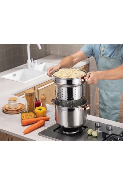 Klausberg Set de gătit macarons 7.5 L, pentru inducție și gaz, cu sită de scu...
