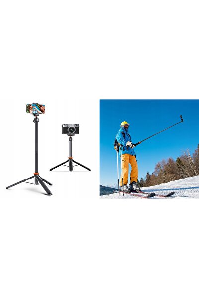 K&F CONCEPT Trepied 2 în 1 Selfie 157 cm negru