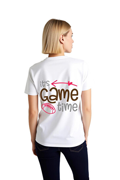 PayBuy Women's Game Time Is Here Football Themed Printed T-Shirt Short Sleeve...