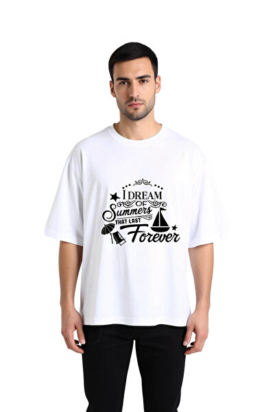 PayBuy تي شيرت رجالي كبير الحجم مطبوع عليه Imagine Forever Summers Will Last ...