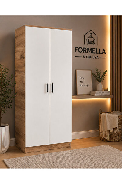 FORMELLA MOBİLYA Mdf Formella 2 Kapılı Geniş Gardırop Elbise Dolabı