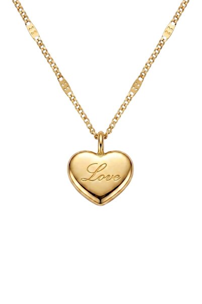 The Jewel Heart Colier Pure Love, Oțel Inoxidabil, Placat cu Aur 18K, Pandant...