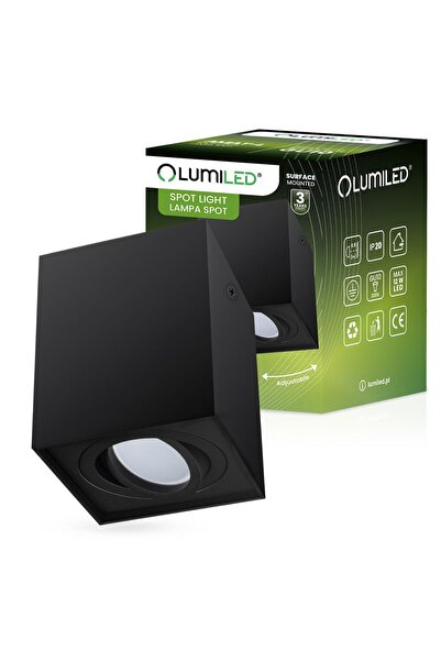 Lumiled Tub spot cu halogen, montat la suprafață, orientabil, pătrat GU10, ne...