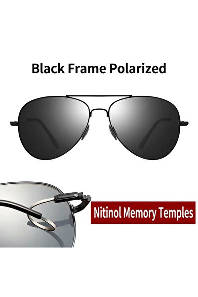 Choice1 3005Polarized Memory Metal Pilot Sunglasses Men Polarized Flexible Ti...