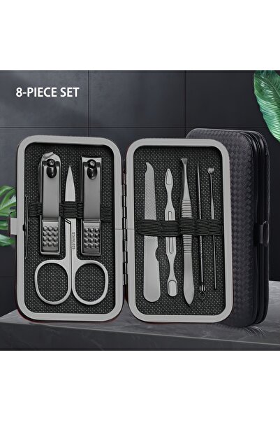 Choice black 8pcs 8pcs Nail Clipper Set Nail Clipper Set Case Diagonal Nail C...