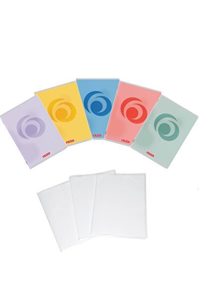 Herlitz Pachet 5 caiete A5 + coperti, 80 file, dictando, hartie 70 g/mp FSC M...