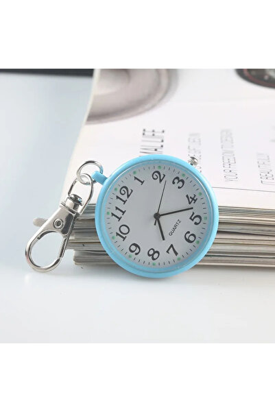 Choice4 Blue New Tiny Cute Quartz Pocket Watch with Keyring Men Women Quartz ...