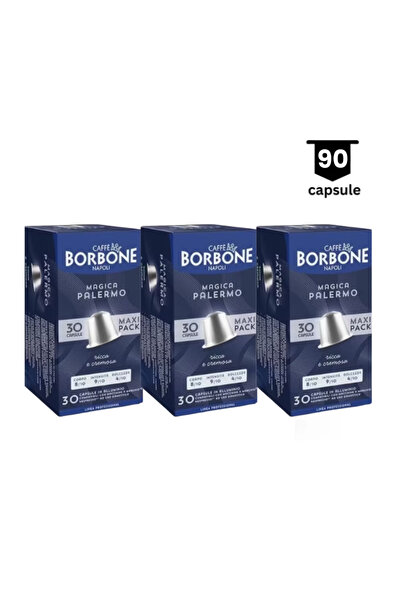 Borbone 90 Capsule Magica Palermo, 3 x 30 capsule aluminium – Compatibil Nesp...