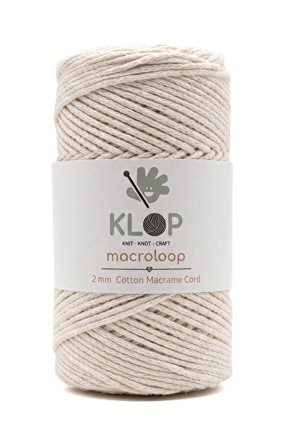 KLOP Premium Koton Pamuk Makrome İpi 2mm 145 m 200 Gram Zincir Çanta Supla İp...