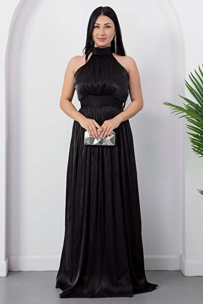 PULLIMM Halter Neck Chiffon Dress Grs4128