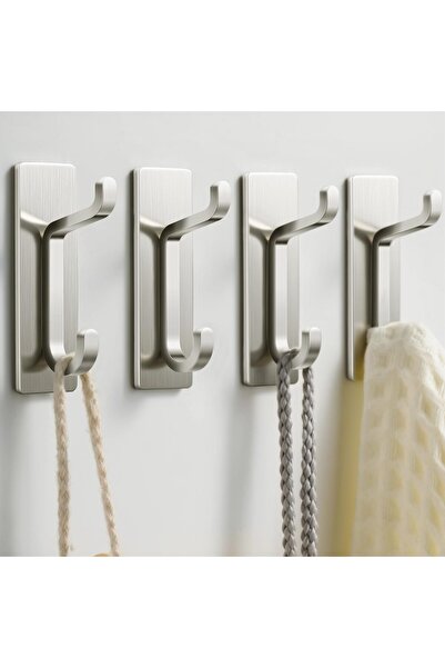Generic Brand Set de 4 cârlige autoadezive din oțel inoxidabil, rezistente la...