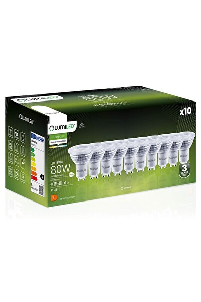 Lumiled 10x Bec LED GU10 Spot PAR16 8W = 80W 650lm 4000K Neutru 36 °   Reglabil